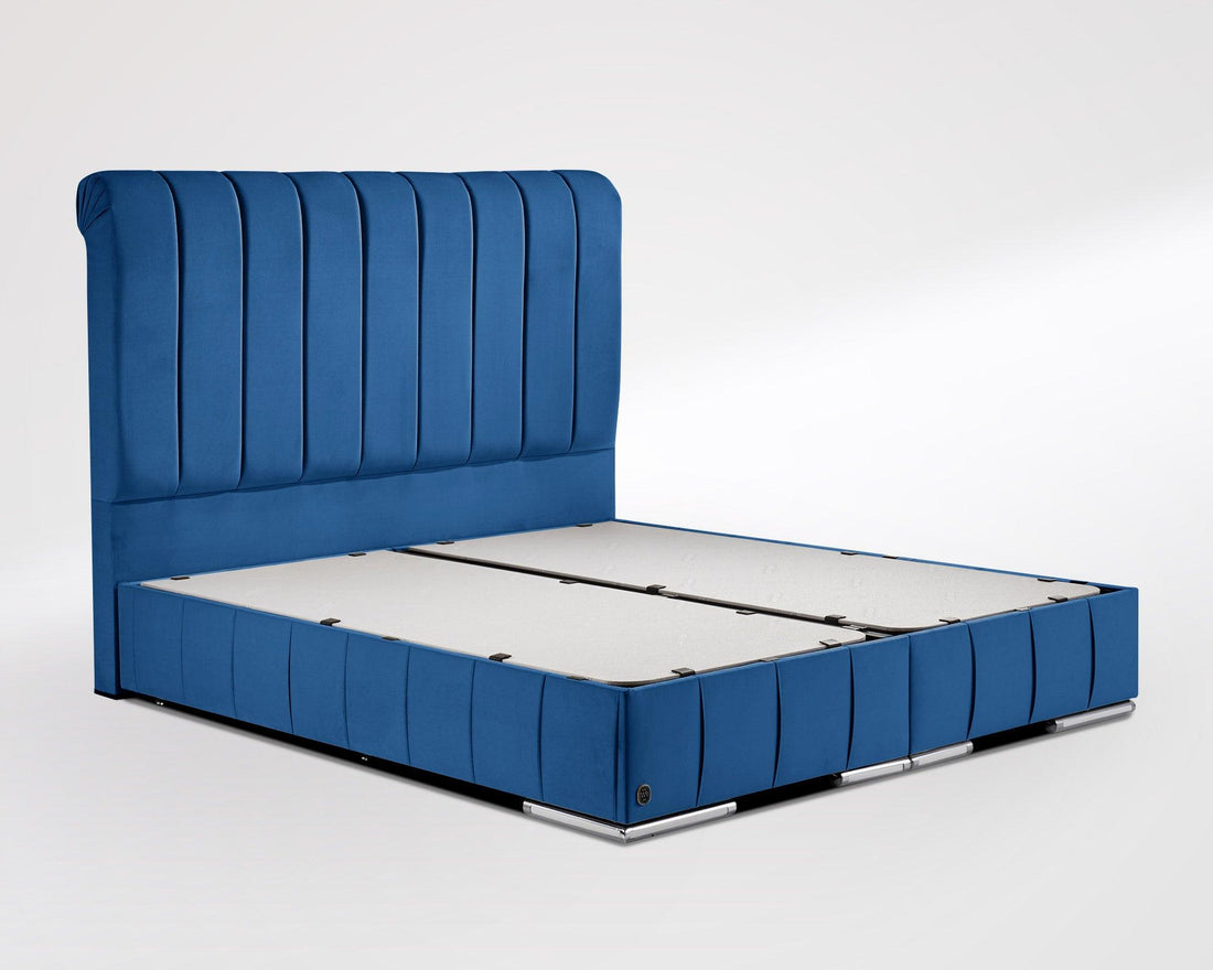 Boxspringbett Nevada Jr. mit Bettkasten Velourstoff - WohnenRoyal