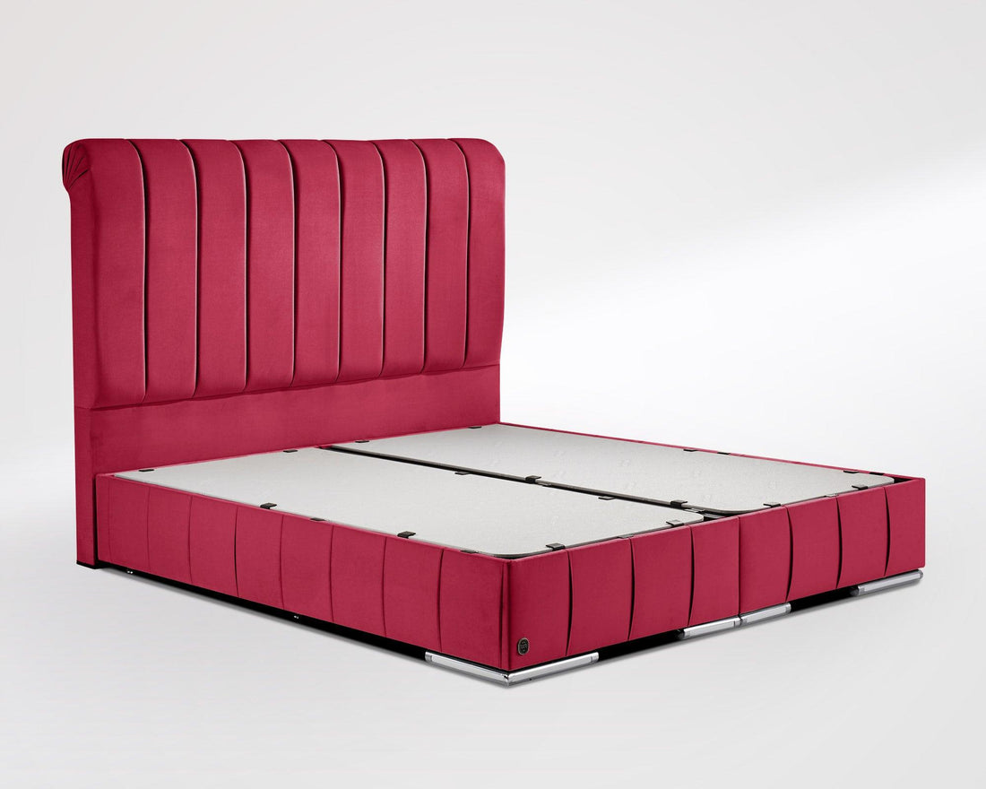 Boxspringbett Nevada Jr. mit Bettkasten Velourstoff - WohnenRoyal