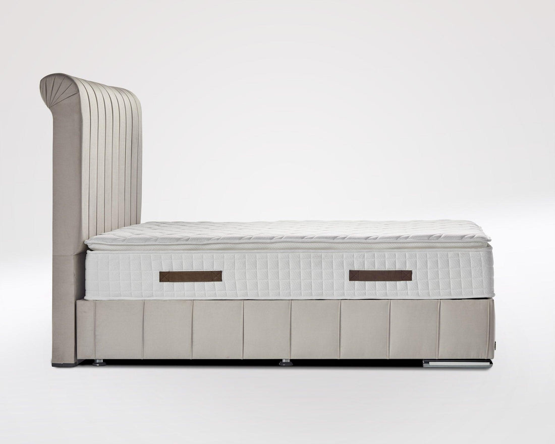 Boxspringbett Nevada Jr. mit Bettkasten Velourstoff - WohnenRoyal