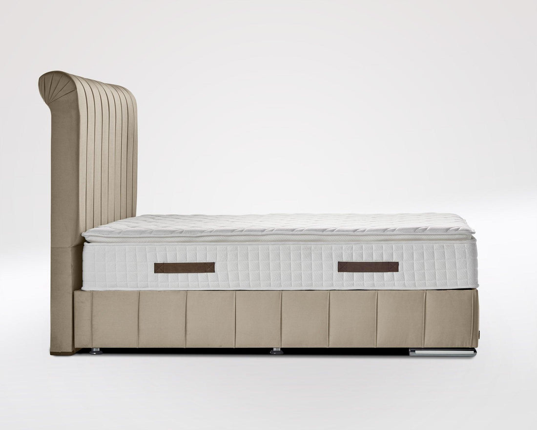 Boxspringbett Nevada Jr. mit Bettkasten Velourstoff - WohnenRoyal