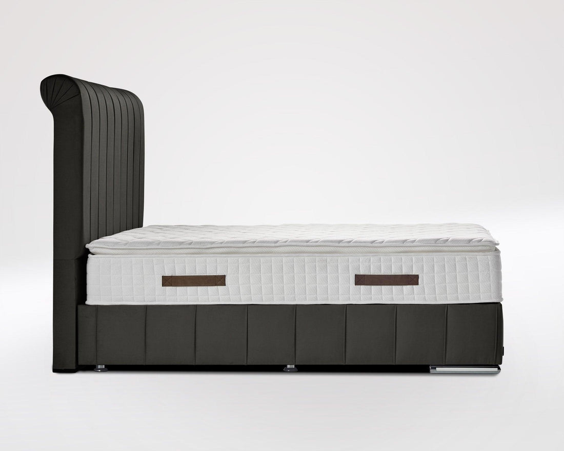 Boxspringbett Nevada Jr. mit Bettkasten Velourstoff - WohnenRoyal