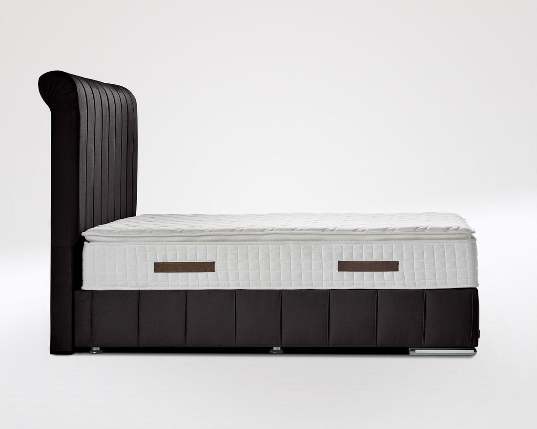 Boxspringbett Nevada Jr. mit Bettkasten Velourstoff - WohnenRoyal