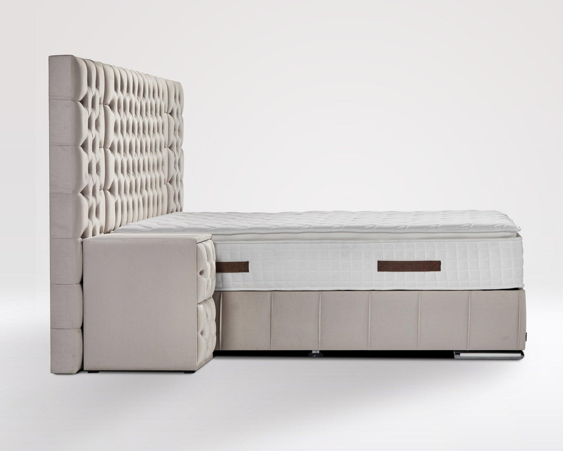 Boxspringbett Renella mit Bettkasten Velourstoff - WohnenRoyal