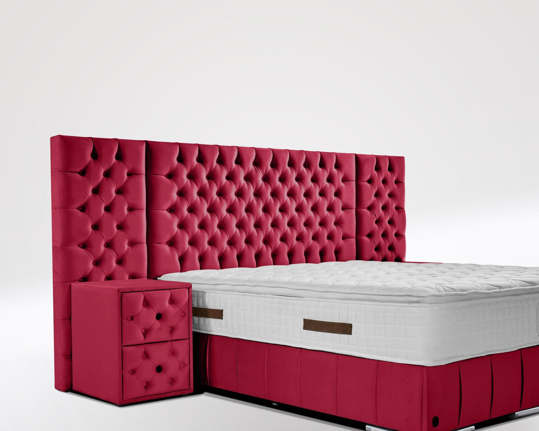 Boxspringbett Renella mit Bettkasten Velourstoff - WohnenRoyal