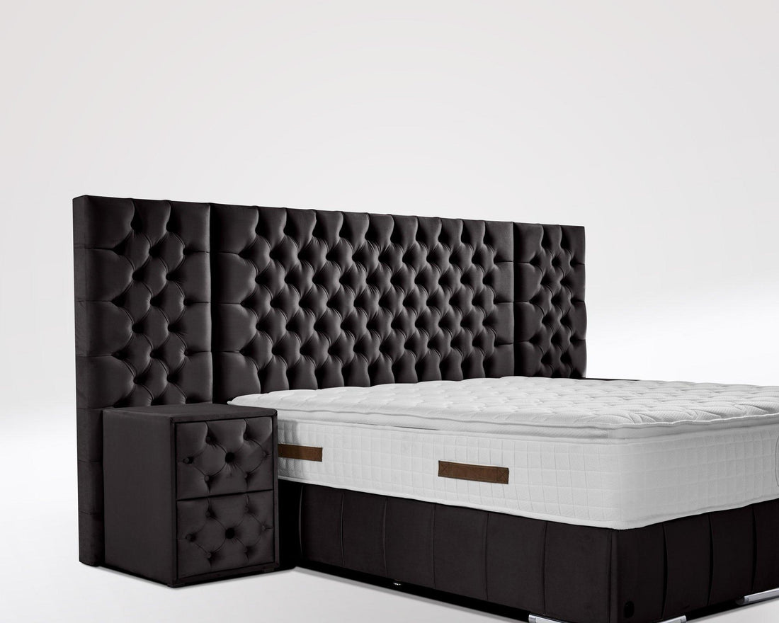 Boxspringbett Renella mit Bettkasten Velourstoff - WohnenRoyal