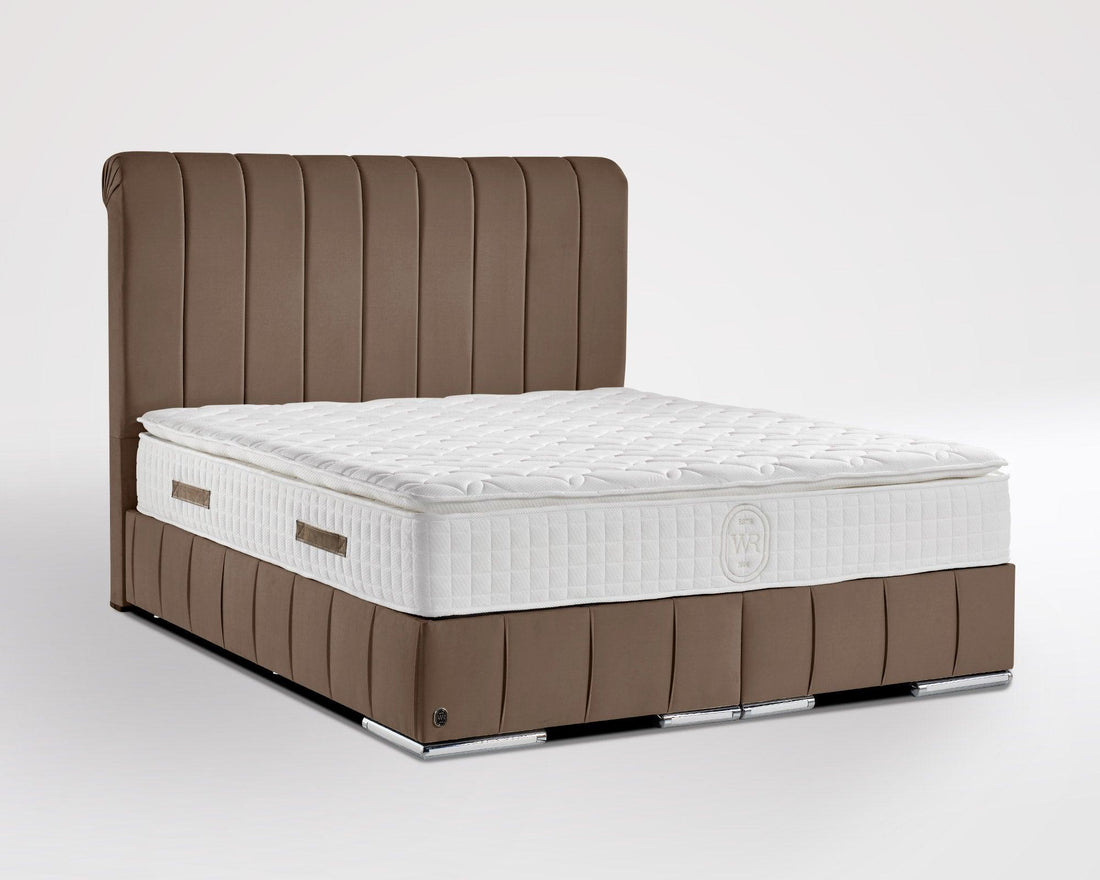 Boxspringbett Nevada Jr. mit Bettkasten Velourstoff - WohnenRoyal