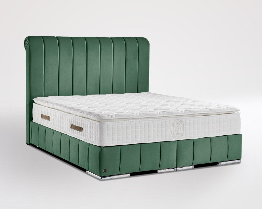 Boxspringbett Nevada Jr. mit Bettkasten Velourstoff - WohnenRoyal