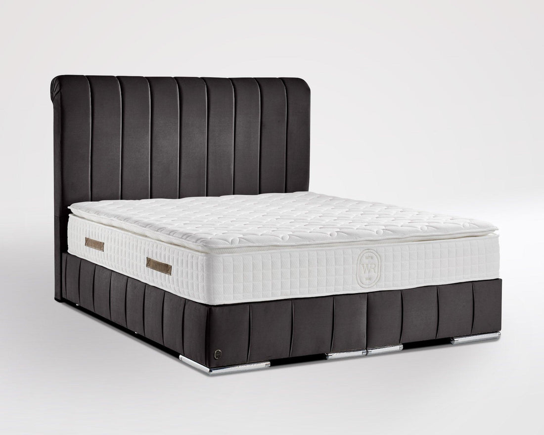 Boxspringbett Nevada Jr. mit Bettkasten Velourstoff - WohnenRoyal