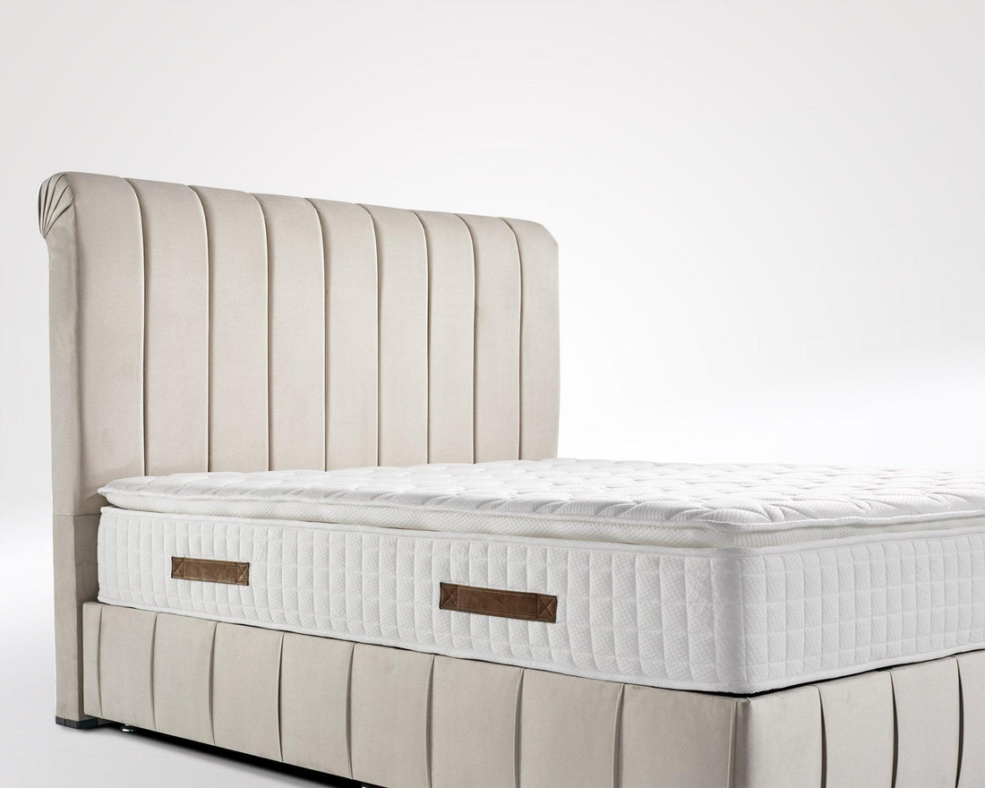 Boxspringbett Nevada Jr. mit Bettkasten Velourstoff - WohnenRoyal