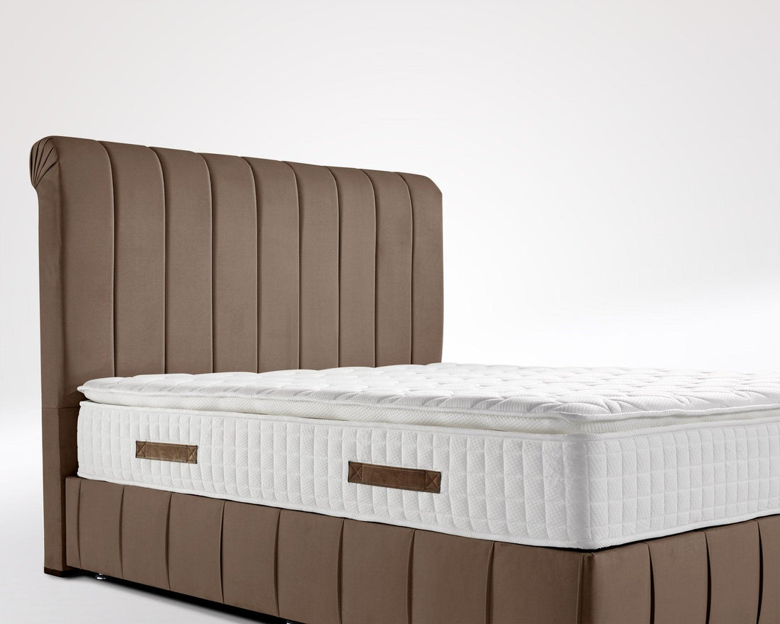 Boxspringbett Nevada Jr. mit Bettkasten Velourstoff - WohnenRoyal