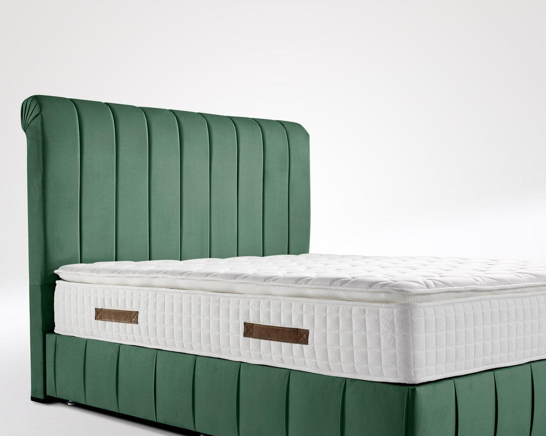 Boxspringbett Nevada Jr. mit Bettkasten Velourstoff - WohnenRoyal