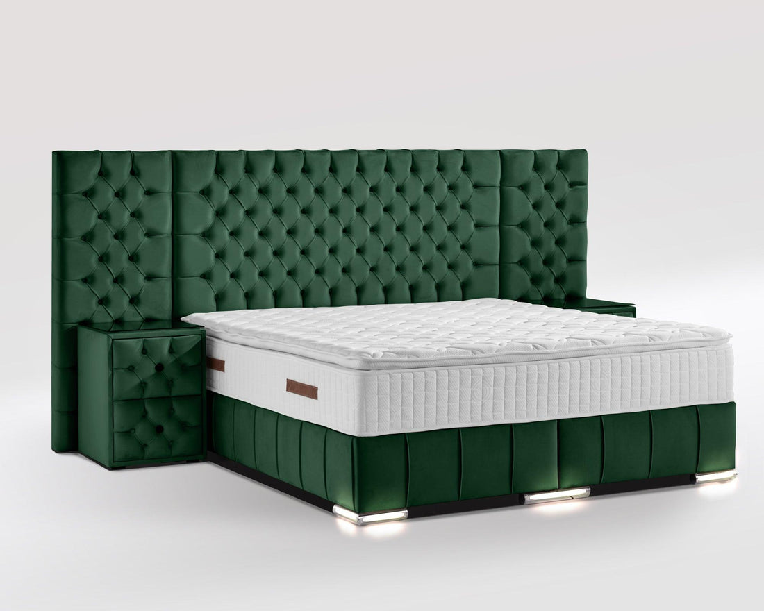 Boxspringbett Renella mit Bettkasten Velourstoff - WohnenRoyal