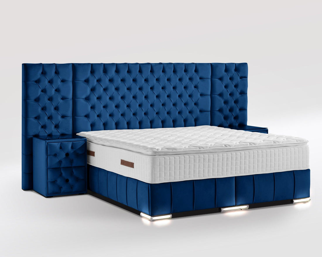 Boxspringbett Renella mit Bettkasten Velourstoff - WohnenRoyal