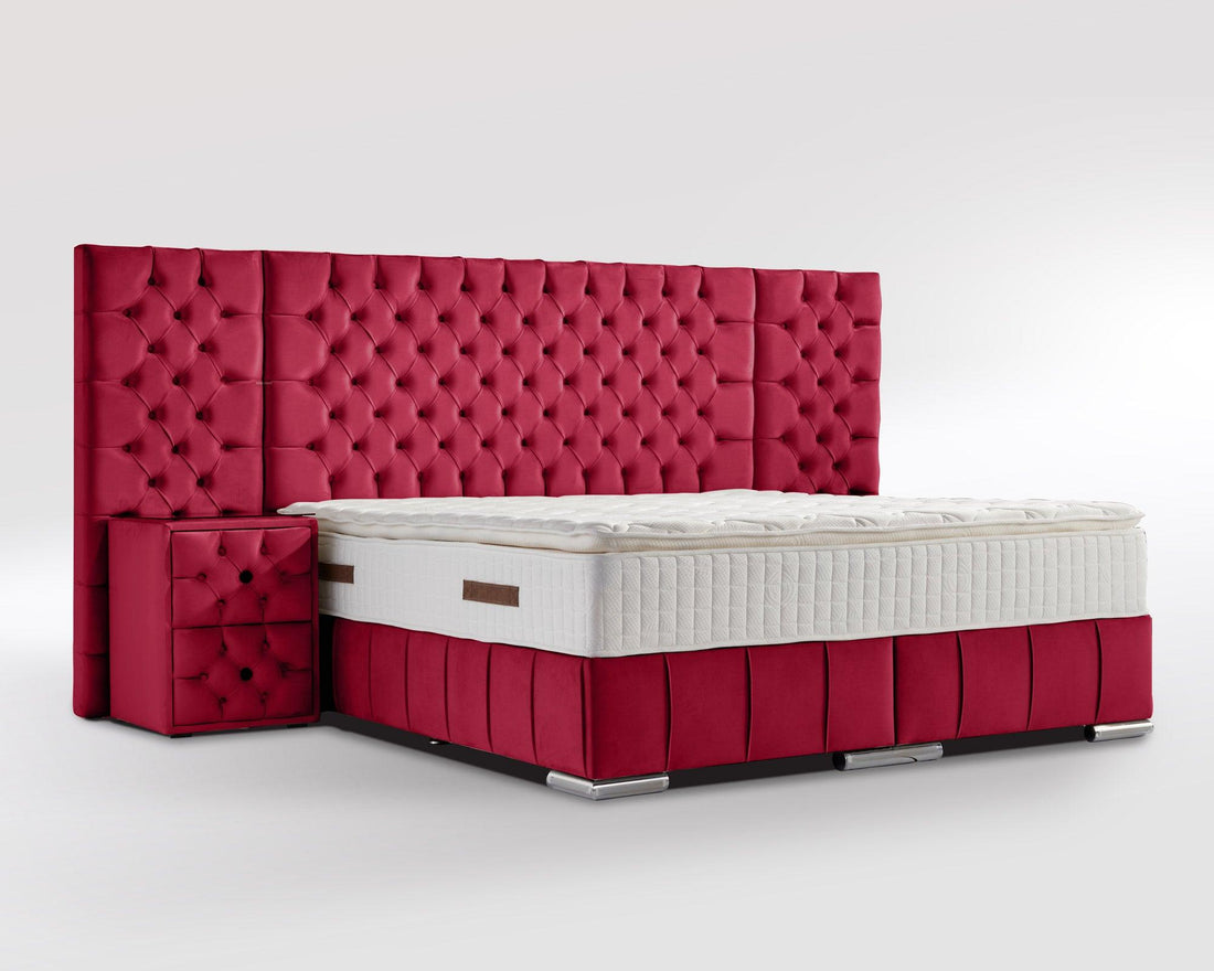 Boxspringbett Renella mit Bettkasten Velourstoff - WohnenRoyal